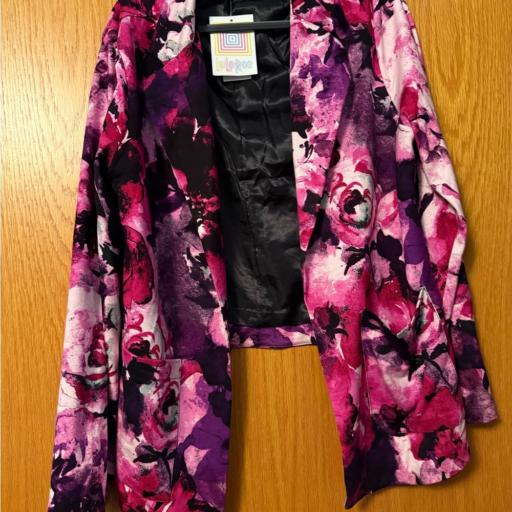 LuLaRoe Women's Floral Blazer - Pink and Purple